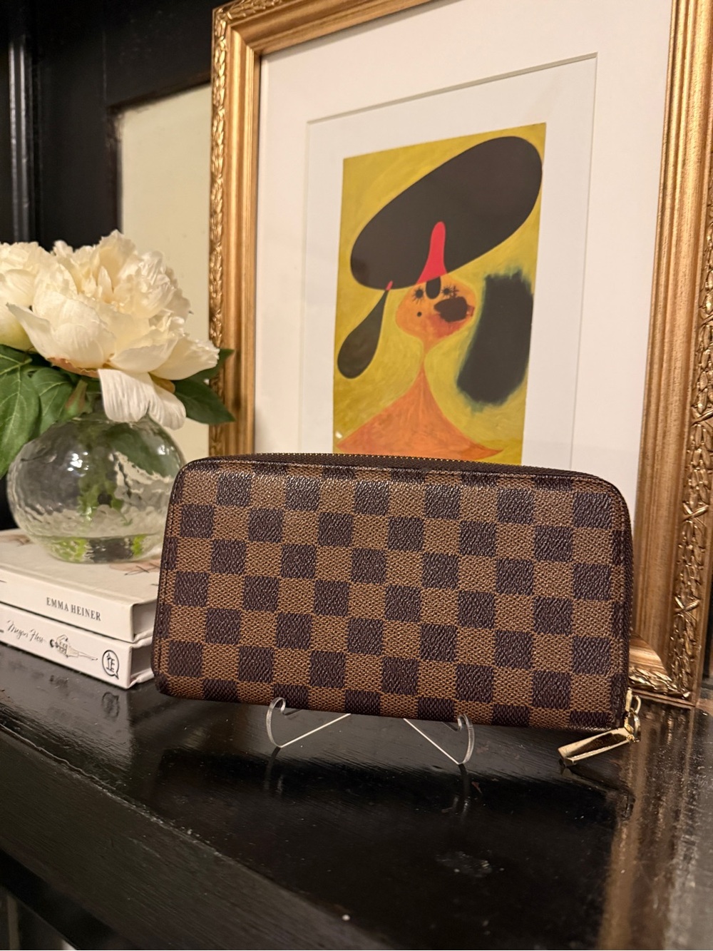 Daisy Rose Brown Checkered Wallet